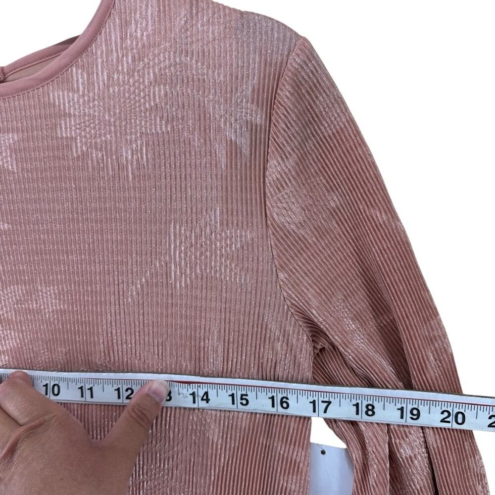 NWT Urban Outfitters Mary Kate Pleated Floral Shift Dress long sleeve rose sz xs - Picture 15 of 15